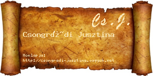 Csongrádi Jusztina névjegykártya